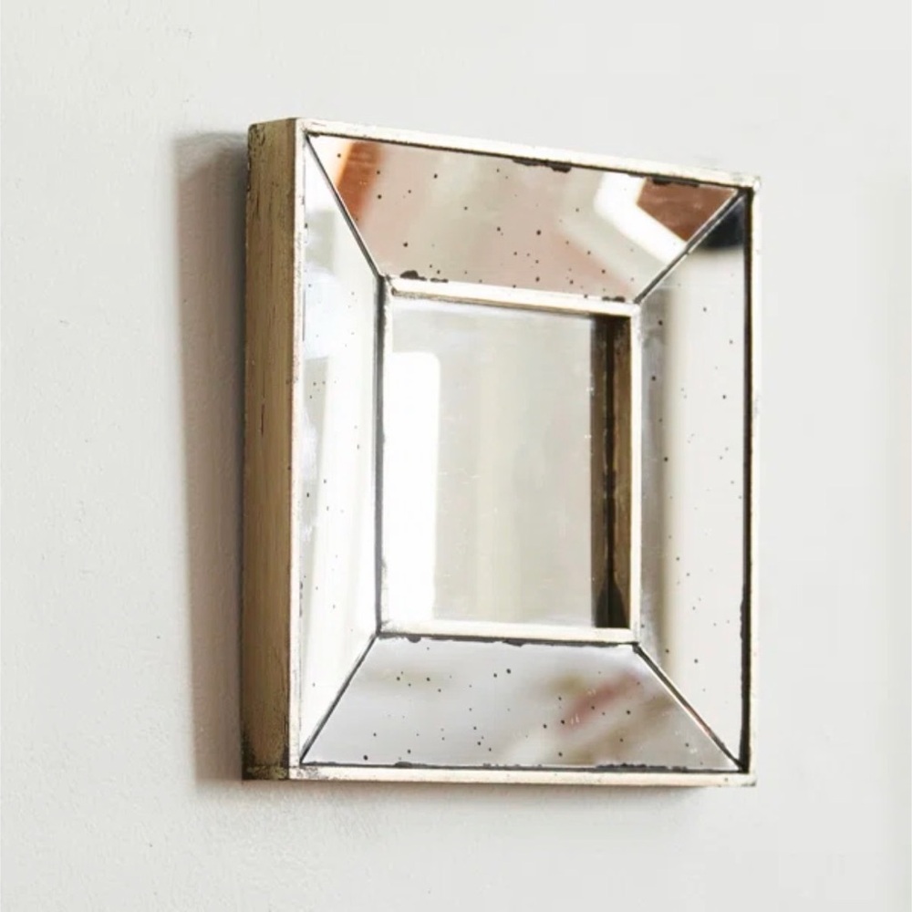 Birch Lane Distressed Square Wall Mirror, 12”, SET OF 4, LIKE NEW